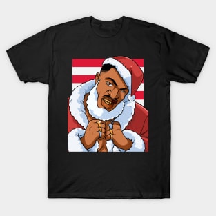 Black Santa Claus Xmas Gangster Cool Christmas T-Shirt